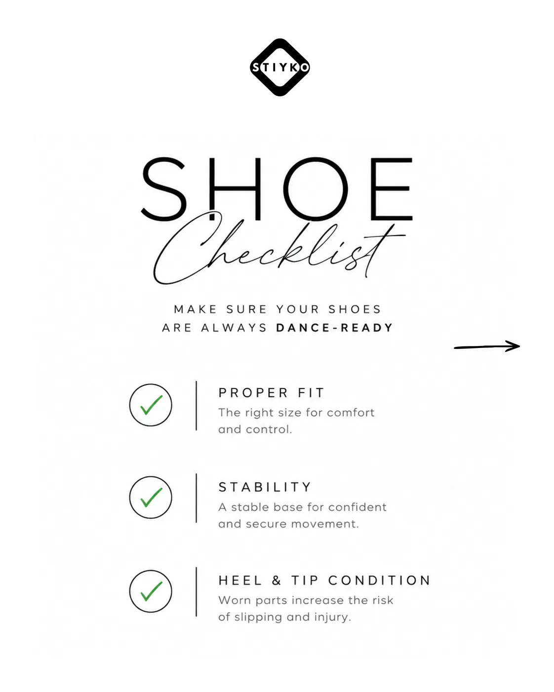 Ballroom dance shoe safety checklist