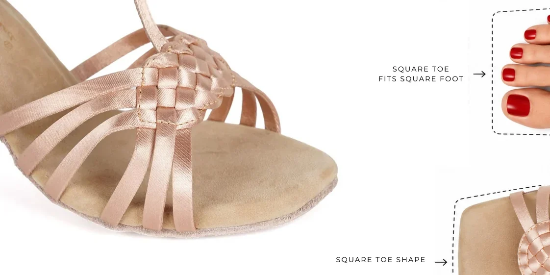 Round toe vs square toe ballroom dance shoes